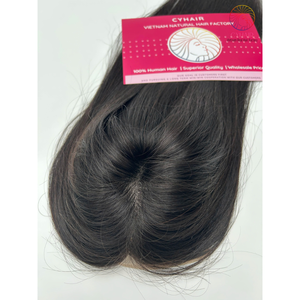 Vendedores de cabello de la mejor calidad 100% Cabello humano Topper Color negro 6X8 pulgadas Hecho de cabello natural humano virgen sin procesar Topper - Product Image 4