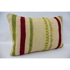 Almohada Kilim Patchwork de lana Beige, cojín decorativo de lujo de 16x24 pulgadas, patrón esponjoso Vintage portátil para ropa de cama para Navidad - Product Image 2