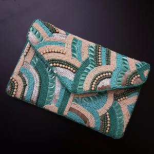 Bolso de mano con cuentas y cadena cruzada elegante, bolsos de noche de moda - Product Image 4