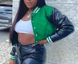 เสื้อแจ็กเก็ตเลตเตอร์แมนของผู้หญิงเสื้อแจ็กเก็ตทีมตัวแทนแบบลำลองออกแบบปักด้วย3D - Product Image 6