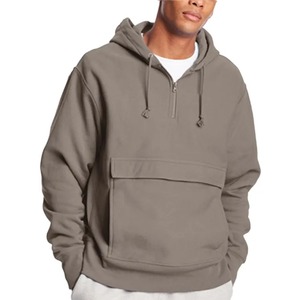 Sweat à capuche court en coton surdimensionné pour hommes avec logo personnalisé Polyester/coton brodé teint uni pour l'hiver - Product Image 4