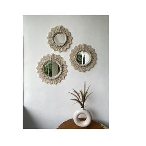 Espejo montado en la pared de macramé, acabado Natural, decoración navideña, accesorios para el hogar para decoración de interiores y decoración del hogar - Product Image 2