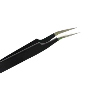 Pinzas de pestañas con punta de fibra con logotipo personalizado al por mayor, pinzas de extensión de pestañas con nano agarre de 45, 75 y 90 grados - Product Image 2