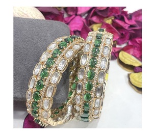 กำไลข้อมือเปิดได้ ดีไซน์สวยหรูทันสมัย ชุบทอง เหมาะสำหรับงานแต่งงาน ชุดกำไล 2 ชิ้น สำหรับผู้หญิง - Product Image 2