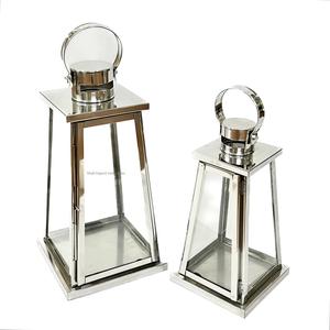 Linterna de mesa de acero inoxidable de nuevo estilo con vidrio lateral para bodas en casa fiestas decoraciones de Navidad linterna colgante - Product Image 6