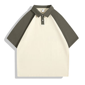 Vente en gros de t-shirts polo de golf 100% coton pour hommes manches raglan vierges personnalisées 240 grammes de styles debout vintage assortis - Product Image 5