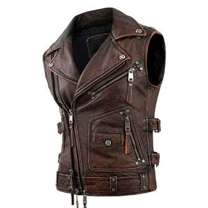 Gilet tactique pour homme en cuir de vache véritable 100% respirant pour moto, veste de motard pour vêtements de moto, vêtements d'extérieur - Product Image 1