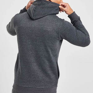 Ensemble de jogging unisexe en molleton premium gris anthracite uni |   Survêtement à capuche avec cordon de serrage, coupe classique |   Tenue de sport légère pour l'automne - Product Image 4