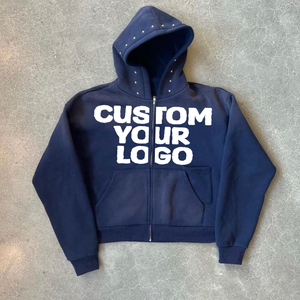 Sudadera con capucha extragrande con logotipo personalizado de 500 GSM para hombre, sudadera con hombros caídos, bordado grueso de felpa francesa y angustia pesada - Product Image 2