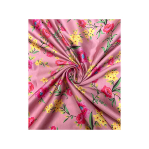 Nouvelle dernière mode personnalisée imprimé plante 200gsm coton spandex 4 voies extensible tissu d'impression numérique pour robe vêtements de sport - Product Image 1