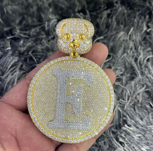 Iced Out Jewelry Moissanite Diamonds Collar personalizado Colgante Inicial Hip Hop 925 Plata Colgante personalizado Moda para hombre - Product Image 5