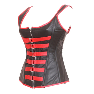 Premium Real Sheep Leather Overbust Corset Steel Boned Body Shaping Leather Corset Top Wholesale - Product Image 3