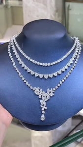 Collar de oro y plata esterlina con certificado IGI personalizado y moderno, collar de diamantes de lujo para fiesta de boda unisex, diamantes blancos cultivados en laboratorio - Product Image 2