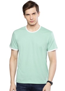 Personnalisé 220 Grammes T-shirt Homme avec Garniture Contrastée Col Ras Du Cou Demi Manches Longues Bloc De Couleur Deux Tons Imprimé Coupe Surdimensionnée - Product Image 2