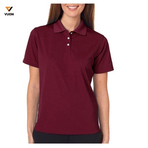 High Quality <b>Women's</b> Short Sport Golf <b>Polo</b> Shirt Custom Logo Silk Screen Printing 100% Cotton <b>Top</b> - Product Image 2