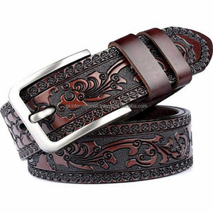 Black Brown ou Tan Finish Ceinture d'outillage à la main en cuir occidental de qualité supérieure ceinture occidentale usinée à la main pour hommes en relief floral - Product Image 2