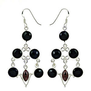 Pendientes de Araña de Plata 925 con Ónix Negro, Joyería de Moda para Mujer - Product Image 3