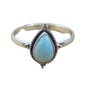 <b>Jewelry</b> For Women Silver Boho Style Ring <b>Jewelry</b> 925 Sterling Silver <b>Larimar</b> Gemstone Trending Handmade Ring Gift For Love - Product Image 1