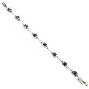 Argent 925, pierre précieuse carrée noire, or 18 carats, or rose, variété de pierres précieuses, y compris rubis, agate, quartz, perle, grenat - pour cadeau de fête pour femmes - Product Image 3