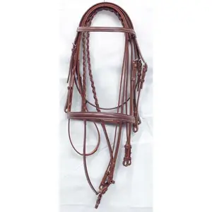 手工制作皮革双展示缰绳高级皮马英国缰绳供应商马设备马配件