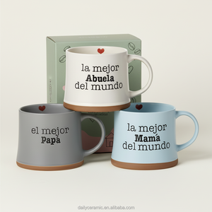 Ensemble de tasses à café en grès avec logo <span class=keywords><strong>personnalisé</strong></span>, meilleur cadeau familial, tasse à thé en céramique, vente en gros, impression de décalcomanie personnalisée, 11 oz - Product Image 6