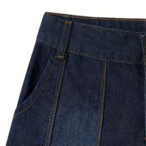 Custom New <b>High</b> Quality 100% Cotton Dark Blue Denim,<b>High</b>-<b>Waisted</b>, Elastic Casual Style, Straight style <b>Shorts</b> For Women's - Product Image 3