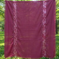 Écharpe tendance en viscose Kashka couleur unie, double dentelle centrale, longueur moyenne, à franges, pour femme, hiver, hijab arabe, durable AHE