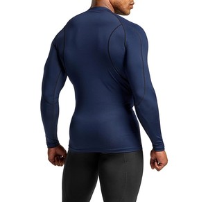 Men's Custom Sublimation Printed <b>Black</b> Rash Guard Quick Dry <b>Long</b> <b>T</b>-<b>shirt</b> Sportswear Training Running Adult Gym Sweatsuit - Product Image 3