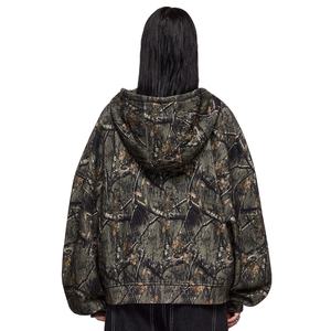 เสื้อฮู้ดดี้สตรีทแวร์คุณภาพสูง แบบสั่งทำพิเศษ ผ้าฟลีซ ซิป ฮู้ดดี้ทรงหลวม ไซส์ใหญ่ สไตล์แบ็กกี้ สำหรับผู้หญิง - Product Image 2