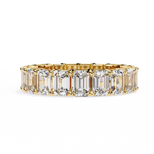 Personalizable 10K 18K oro joyería fina al por mayor 4,50x3,25mm laboratorio crecido corte esmeralda eternidad completa bodas fiestas aniversarios - Product Image 1