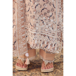 Ensemble 3 pièces en mousseline imprimée laquée avec taille naturelle CL-62108 Collection B, comprenant un dupatta - Product Image 5