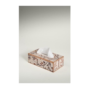 Increíble caja de pañuelos esmaltada de madera estampados pintados lacados de la mejor calidad elegante soporte de pañuelos inteligente indio puro - Product Image 1