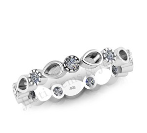 Anillo de boda de Plata de Ley 925 de alta calidad para mujer, banda de media eternidad, recuerdo de resina, hallazgos de joyería chapados - Product Image 3