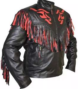 Chaqueta Vaquera Unisex de Cuero Sintético con Cuentas Decorativas, Estilo Urbano, Nueva, Económica, Transpirable y de Secado Rápido - Product Image 5