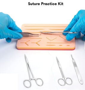 Kit de práctica para estudiantes de medicina QNQ, 9 Uds., juego de sutura de cirugía menor de acero inoxidable, venta al por mayor, seguridad Manual, compatible con MOL - Product Image 2