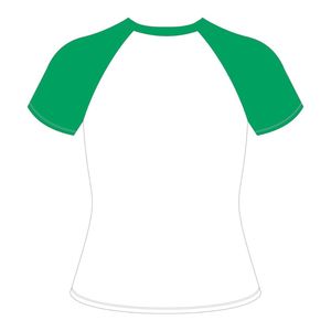 เสื้อยืดผ้าฝ้ายสีขาวที่มีการเชื่อมโยงกับเสื้อยืดแขนแร็กแลนสีเขียวเครื่องแต่งกายที่กำหนดเองสำหรับองค์กรและมืออาชีพ - Product Image 3