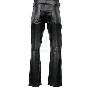 Nouveau style 2025 – Pantalon en cuir pour homme entièrement personnalisable avec logo, léger, taille mi-haute, délavage foncé, le plus vendu, décontracté, couleur unie - Product Image 2