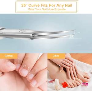 Tijeras de manicura hechas a medida, tijeras de belleza para uñas con cuchillas afiladas curvas de acero inoxidable para maquillaje y cuidado de uñas - Product Image 6