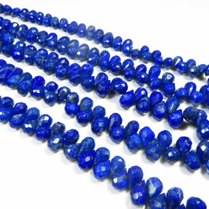 Gros Lot 7-8mm Bleu Lapis Lazuli Briolette Perles À Facettes 8 "Strand Natural Gemstone Teardrop Perles Top Grade Opaque - Product Image 6