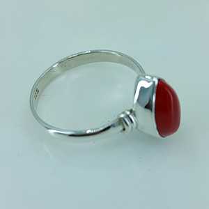 Anillo de Plata de Ley 925 con Coral, Hecho a Mano, Estilo Boho, con Incrustaciones de Piedras de Nacimiento de Noviembre, Regalo Perfecto para Ella en Cumpleaños o Aniversario - Product Image 6