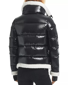 Chaqueta de Plumón Negra Brillante de Primera Calidad con Ribete de Borrego, Tendencia Invierno 2025, Abrigo de Plumón Unisex de Lujo para Clima Frío al Aire Libre - Product Image 5