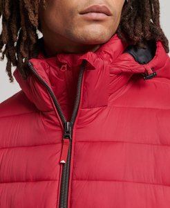 Men's Windproof and Water-Resistant Winter Jacket Solid Color Polyester Cotton Quilted <b>Coat</b> With Fleece Padded Puffer Jacket - Product Image 5