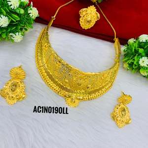 Bijoux plaqués or, un gramme d'or, ensemble de colliers exclusif à la mode pour fille et femme - Product Image 3