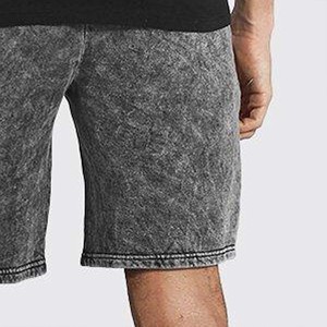 Pantalones cortos negros lavados con ácido para hombre con cintura elástica y bolsillos laterales secado rápido transpirable mejor diseño pantalones cortos lavados con ácido OEM - Product Image 3