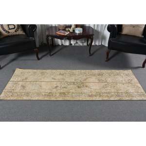 Alfombra Turca de 2.1x6.6 pies, Alfombra Vintage, Alfombra Marrón de Lana Marroquí - Product Image 2