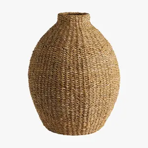 SALE! Wholesale Best Selling 2023 Boho Modern Amelie Seagrass Teardrop Vase for Decor Living Room Bedroom Indoor