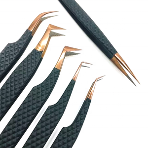 Pince à épiler professionnelle à pointe en fibre de marque privée en gros pince à épiler d'extension de cils pince à épiler d'extension de cils de volume - Product Image 5