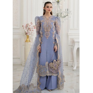 Vêtements de mariage pakistanais belle couleur claire maxi robe Anarkali longueur travail manuel Salwar longue robe Kameez dernière collection pour l'été - Product Image 5