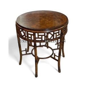 Pieds en bois avec dessus en laiton Forme ronde Table d'appoint marocaine fantaisie Meubles de maison design attrayants Table d'appoint marocaine en Inde - Product Image 5