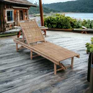 Chaise longue extérieure en bambou naturelle qui respecte l'environnement Offre Spéciale faite à la main pour le balcon de jardin de plage - Product Image 6